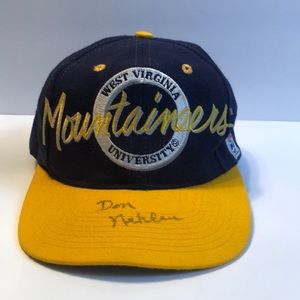 Vintage WVU snap back hat signed by Don Nehlen!!!